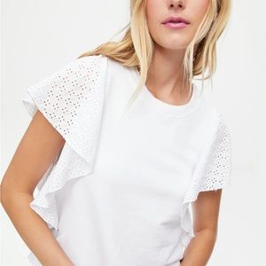 Michael Stars Aika flutter sleeve pullover.